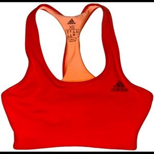 Adidas Ace 3 Stripes Red and Orange Sports Bra XS